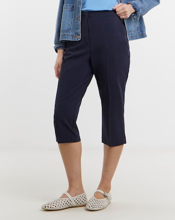Navy Capri Cropped Trousers