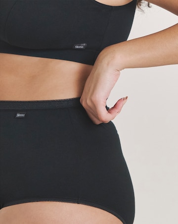 Slimma (3 Pack) Cotton Full Brief Knickers Black/White
