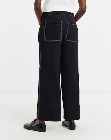 Stitch Detail Wide Leg Trouser