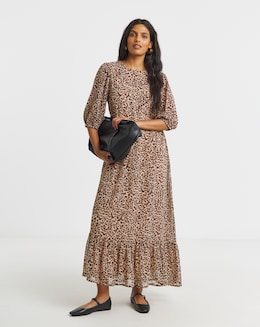Simply Be Leopard Print Georgette Maxi Dress