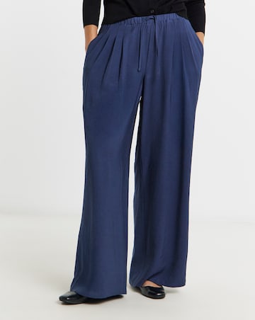 Simply Be Navy Palazzo Twill Trouser