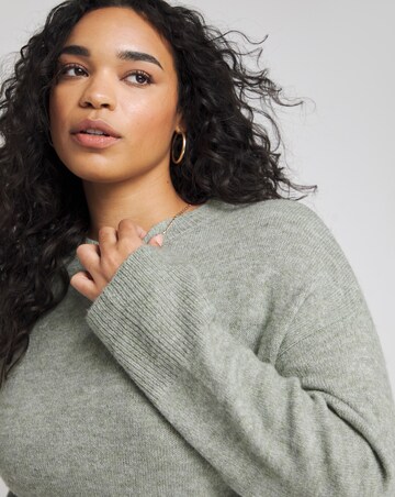 Sage Crew Neck Mini Jumper Dress