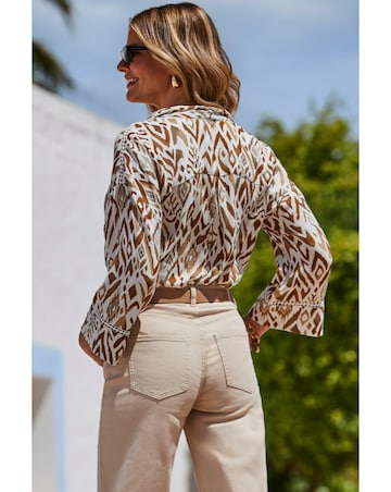 Sosandar 3/4 Sleeve Shirt with Ladder Trim