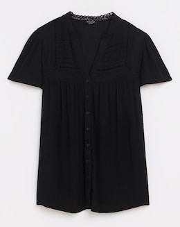 Crinkle Ladder Insert Blouse