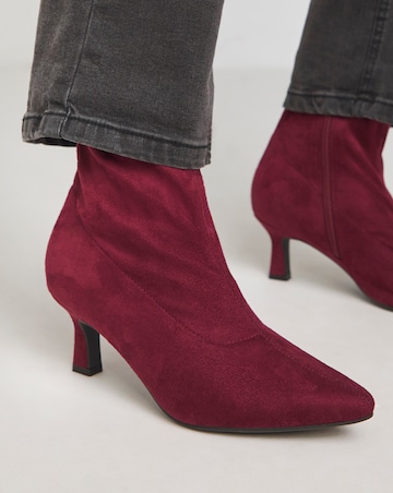 Ally Kitten Heel Sock Boot - Wide Fit (E)