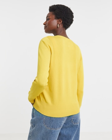 Yellow Crew Neck Cardigan
