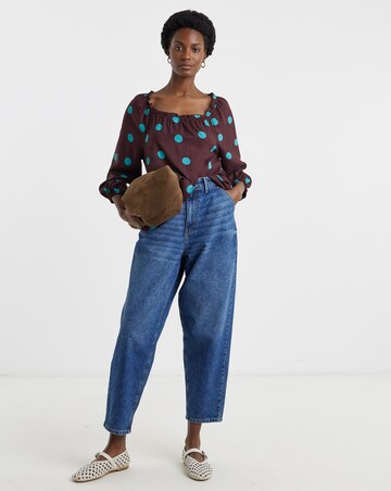 Square Neck Three Quarter Sleeve Top