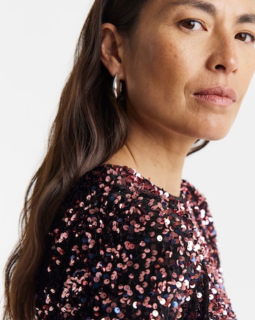 Ombre Sequin Shift Dress