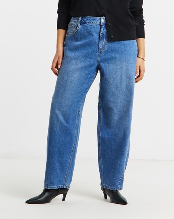 Simply Be Mid Wash Stretch Tapered Jeans