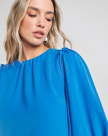 Joanna Hope Cobalt Balloon Sleeve Shift Dress