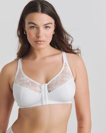 Pretty Secrets (2 Pack) Cotton Lace Front Fastening Non Wired Full Cup Bras