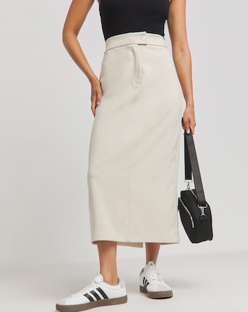 Neutral Tailored Maxi Skirt