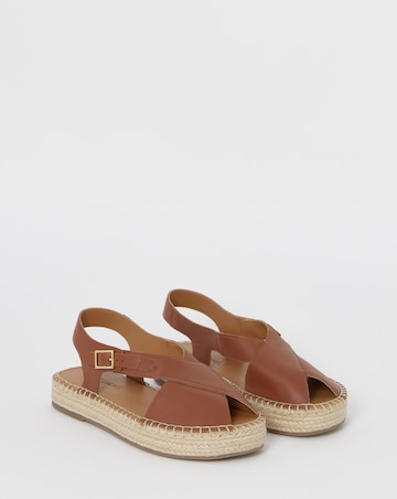 York Peep Toe Leather Espadrille Sandals - Extra Wide Fit (EEE)