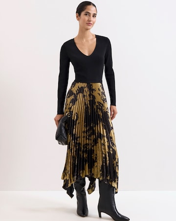 Phase Eight Jenifer Foil Print Woven Hem Dress