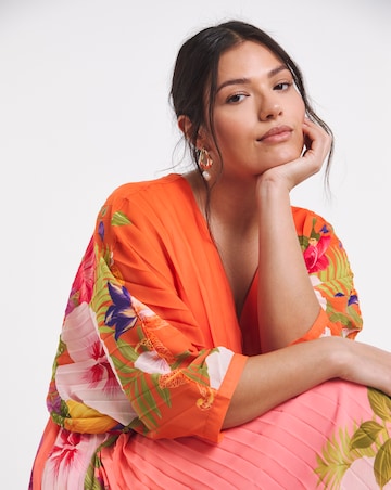 Joanna Hope Printed Pleat Maxi Dress