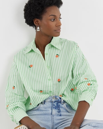Embroidered Stripe Shirt