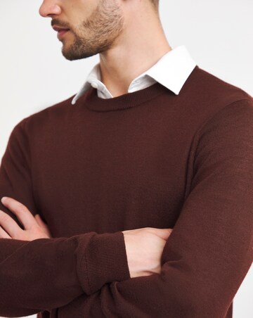 Burgundy Merino Wool Crew Neck