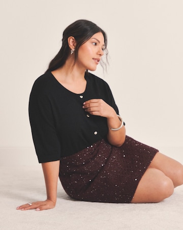Simply Be Boucle Mini Skirt With Wool