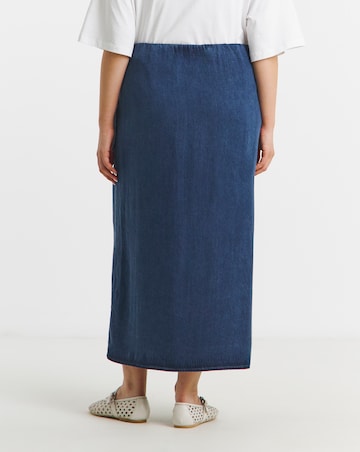 Indigo Denim Wrap Skirt