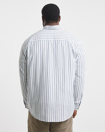 Jack & Jones Oxford Stripe Long Sleeve Shirt - Blue/White