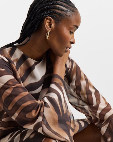 Joanna Hope Crinkle Printed Shift Dress