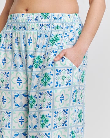 Beach To Beach Tile Print Wide Leg Beach Trousers