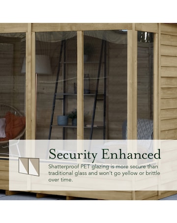 Forest 4LIFE Pent Summerhouse 6x4 - Double Door - 5 Window (Home Delivery)