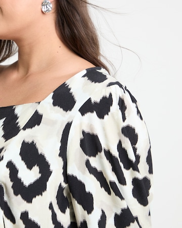 Leopard Button Down Tea Blouse