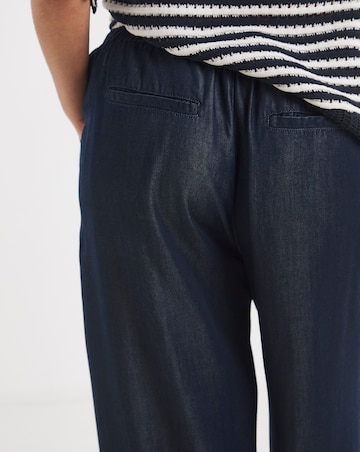 Indigo Lyocell Denim Tie Waist Balloon Jeans