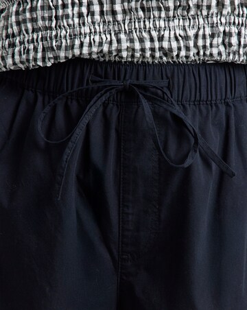 Simply Be Black Tie Waist Cotton Poplin Barrel Leg Trouser