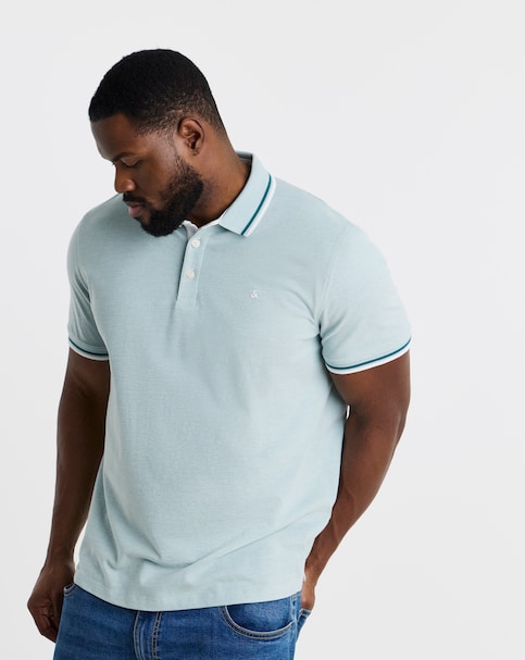 Jack & Jones Paulos Tipped Polo - Light Teal