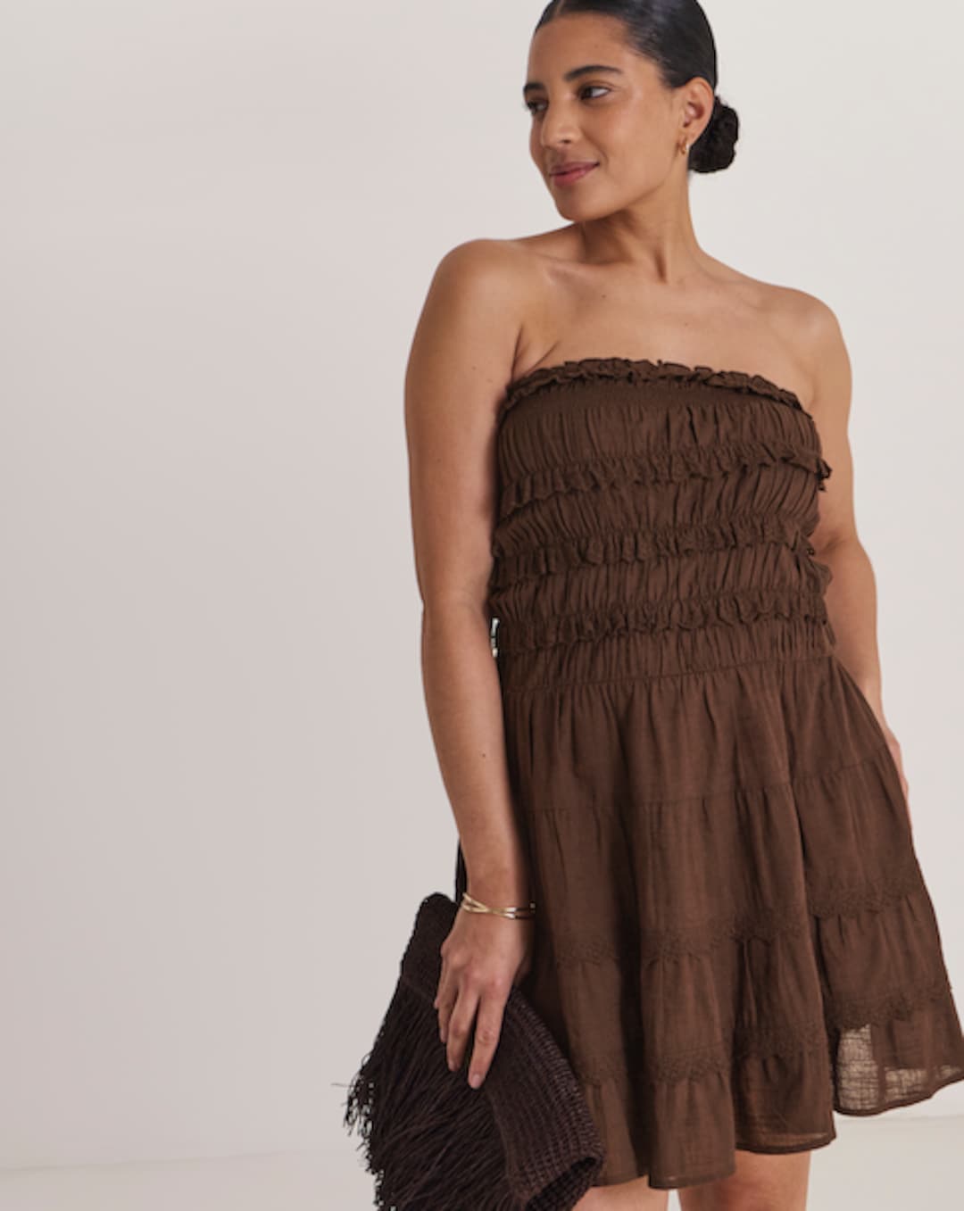 shirred bandeau beach dress Clean Only Wedding Dress Preservation Kit main image 1