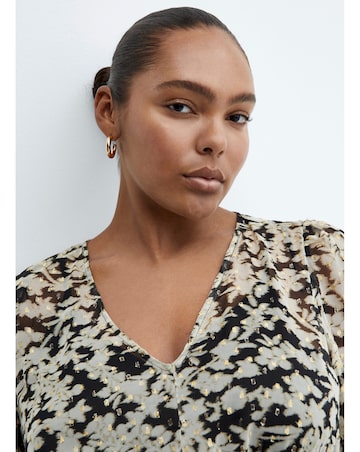 Mango Floral Print Midi Dress