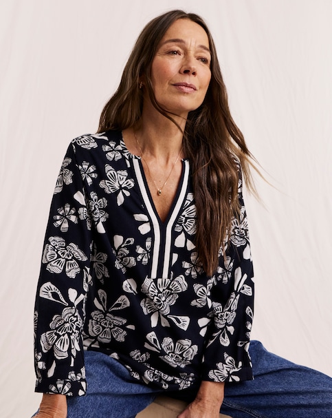 Julipa Contrast Print Blouse