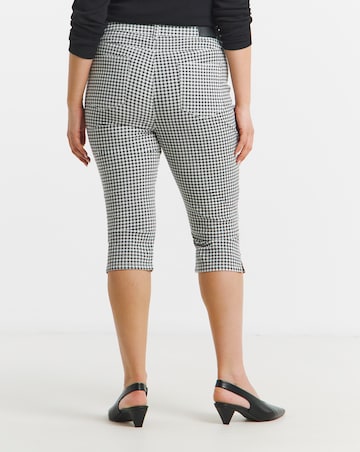 Simply Be Gingham Printed Denim Capri Jeans