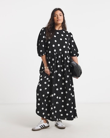 Waffle Drop Hem Midi Dress