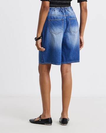 Mid Wash Denim Bermuda Shorts