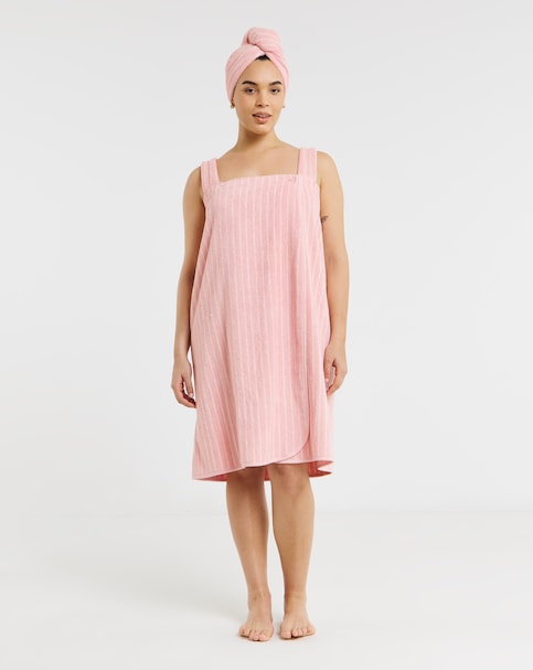 Pretty Secrets Towelling Shower Wrap And Turban
