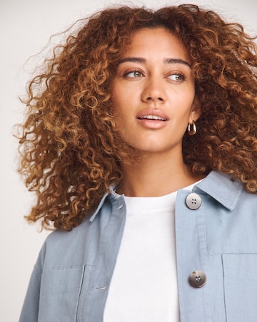 Denim Blue Linen Utility Jacket