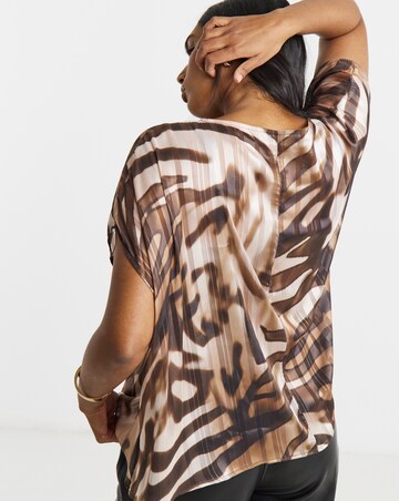 Joanna Hope Animal Print Asymetric Blouse