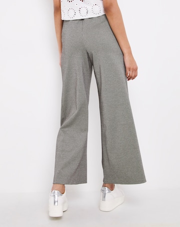 Gingham Wide Leg Trousers With Side Stripe