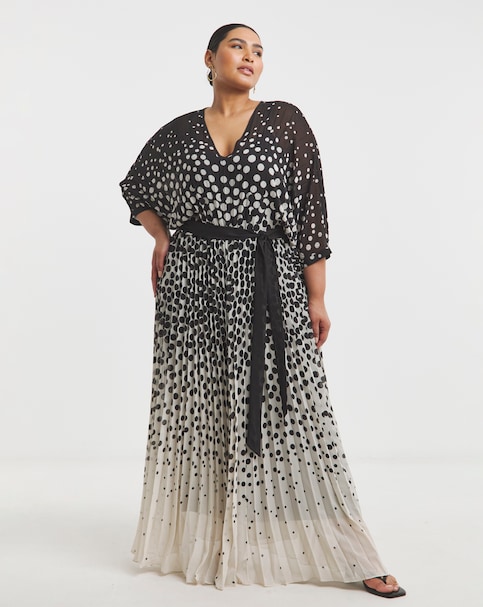 Joanna Hope Ombre Spot Pleated Dress