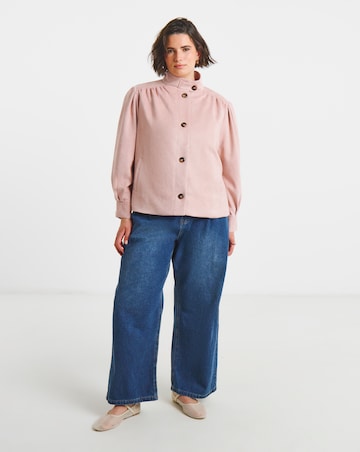 Simply Be Soft Pink Funnel Neck Suedette Jacket