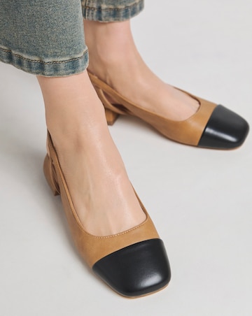 Destiny Slingback Toe Cap Ballerina Shoes Wide E Fit