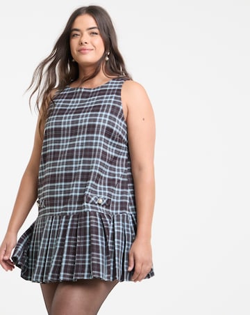 Neon Rose Tartan Mini Dress
