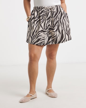 Simply Be Zebra Print Linen Short