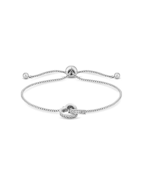 Jon Richard Silver Plated Clear Crystal Heart Bracelet
