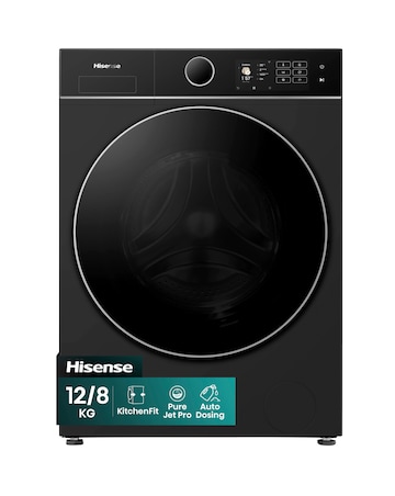 Hisense KitchenFit 5i Series WD5I1245BBR 12kg/8kg Washer Dryer - Black