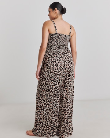 Shirred Bandeau Beach Jumpsuit