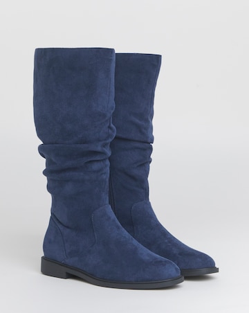 Pebble Knee High Ruched Boots - Extra Wide Fit (EEE) & Standard Calf